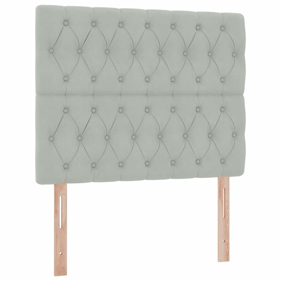 Opbergbed met LED met matras Lichtgrijs 120 x 200 cm Fluweel