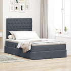 Storage bed with mattress Dark grey 120 x 200 cm Velvet