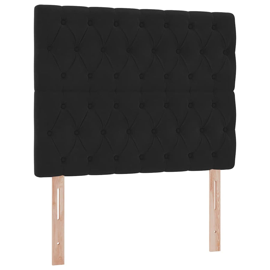 Opbergbed met LED met matras Zwart 120 x 200 cm Fluweel