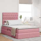 Storage Bed with Mattress with Mattress Pink 120 x 200 cm Velvet