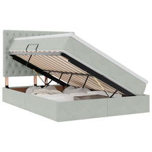 Opbergbed met LED met matras Lichtgrijs 140 x 190 cm Fluweel