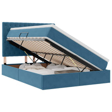 Opbergbed met LED met matras Donkerblauw 140 x 200 cm Fluweel