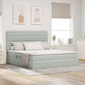 Opslag bed met matras Lichtgrijs 180 x 200 cm Fluweel
