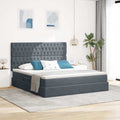 Opslag bed met matras Donkergrijs 180 x 200 cm Fluweel