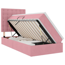 Opslag bed met matras met matras Roze 90 x 200 cm Fluweel