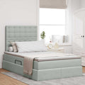 Opslag bed met matras Lichtgrijs 120 x 190 cm Fluweel