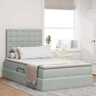 Storage bed with mattress Light Grey 120 x 200 cm Velvet