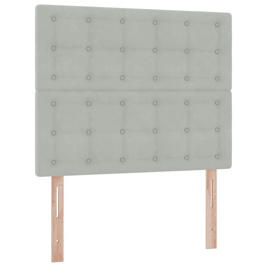 Opbergbed met LED met matras Lichtgrijs 120 x 200 cm Fluweel