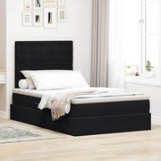 Opbergbed 120x200 cm zwart fluweel met matras