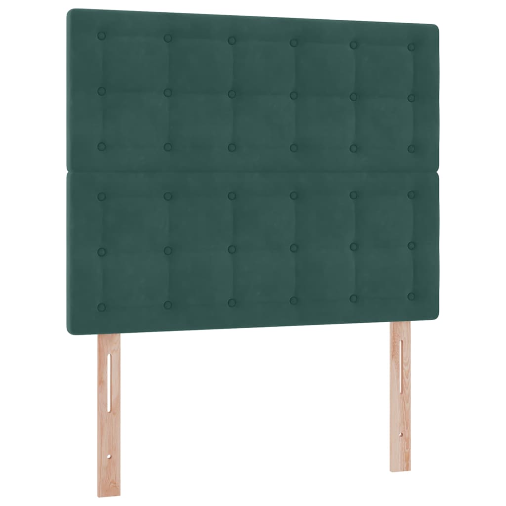 Opbergbed met LED met matras Donkergroen 120 x 200 cm Fluweel