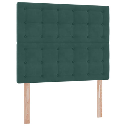 Opbergbed met LED met matras Donkergroen 120 x 200 cm Fluweel