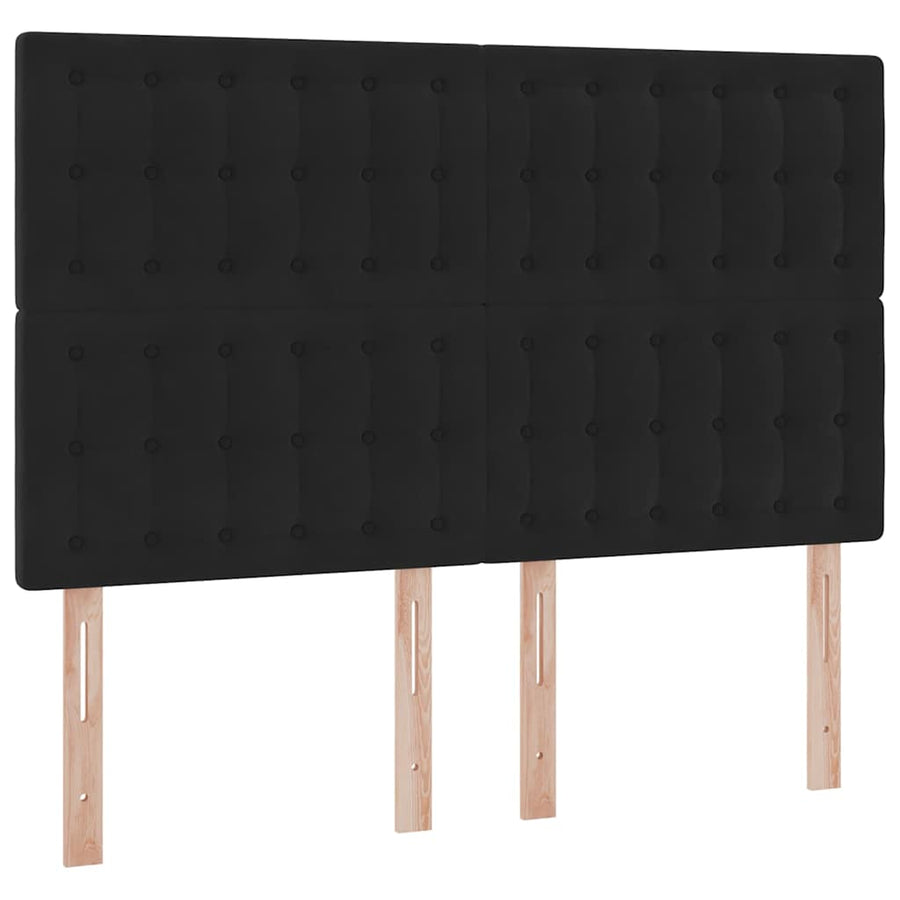 Opbergbed met LED met matras Zwart 140 x 200 cm Fluweel