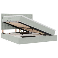 Opbergbed met LED met matras Lichtgrijs 180 x 200 cm Fluweel