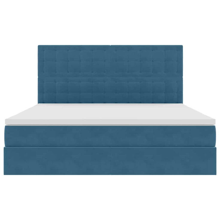 Opbergbed met LED met matras Donkerblauw 180 x 200 cm Fluweel