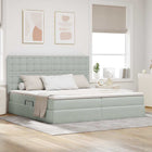 Opbergbed 200x200 cm lichtgrijs fluweel met matras