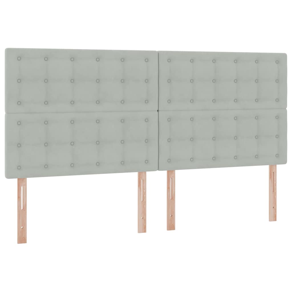 Opbergbed met LED met matras Lichtgrijs 200 x 200 cm Fluweel