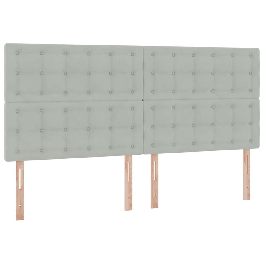 Opbergbed met LED met matras Lichtgrijs 200 x 200 cm Fluweel