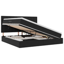Opbergbed met LED met matras Zwart 200 x 200 cm Fluweel