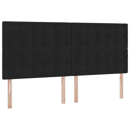 Opbergbed met LED met matras Zwart 200 x 200 cm Fluweel
