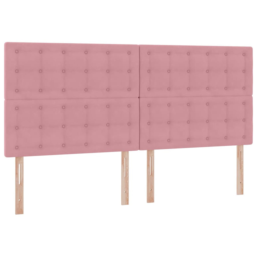 Opbergbed met LED met matras Roze 200 x 200 cm Fluweel