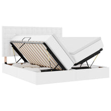 Opbergbed met matras met matras Puur Wit 180 x 200 cm Nep Leer