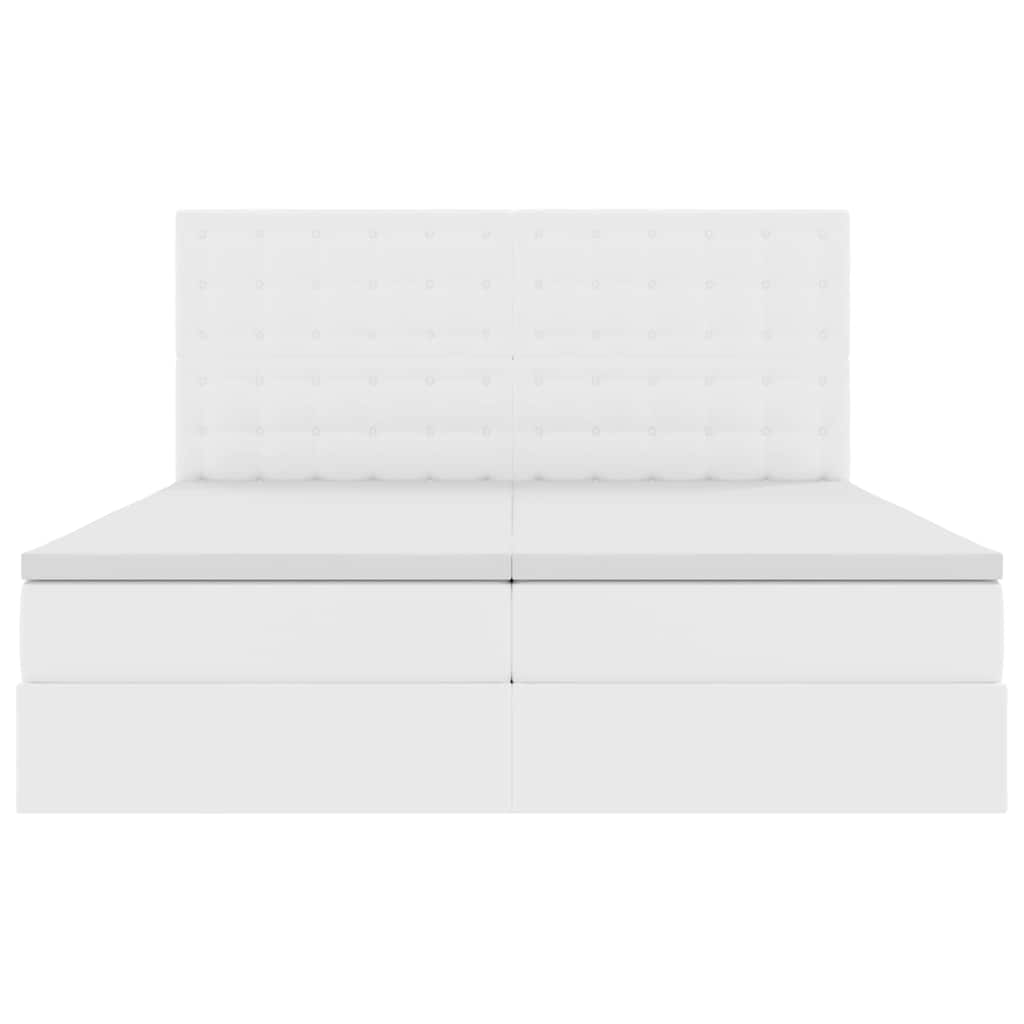 Opbergbed met matras met matras Puur Wit 180 x 200 cm Nep Leer