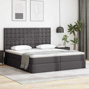 Opbergbed 180x200 cm grijs kunstleer met matras