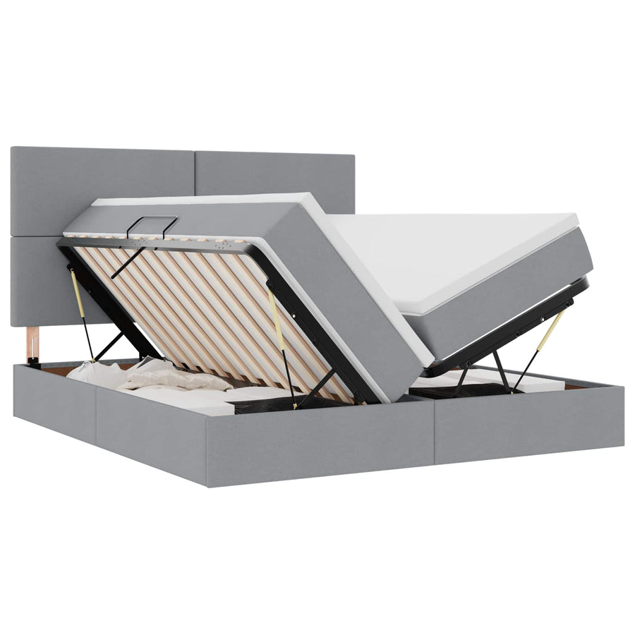 Opslag bed met matras Lichtgrijs 180 x 200 cm Nep Leer