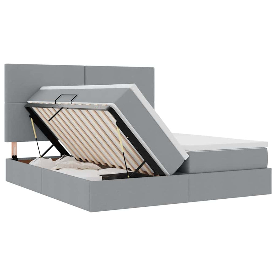 Opslag bed met matras Lichtgrijs 180 x 200 cm Nep Leer