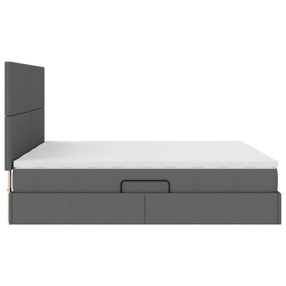 Opslag bed met matras Donkergrijs 180 x 200 cm Nep Leer