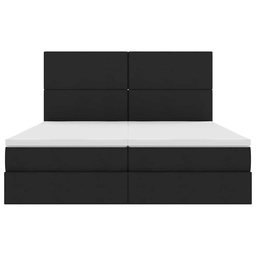 Opslag bed met matras met opslag Zwart 180 x 200 cm Nep Leer