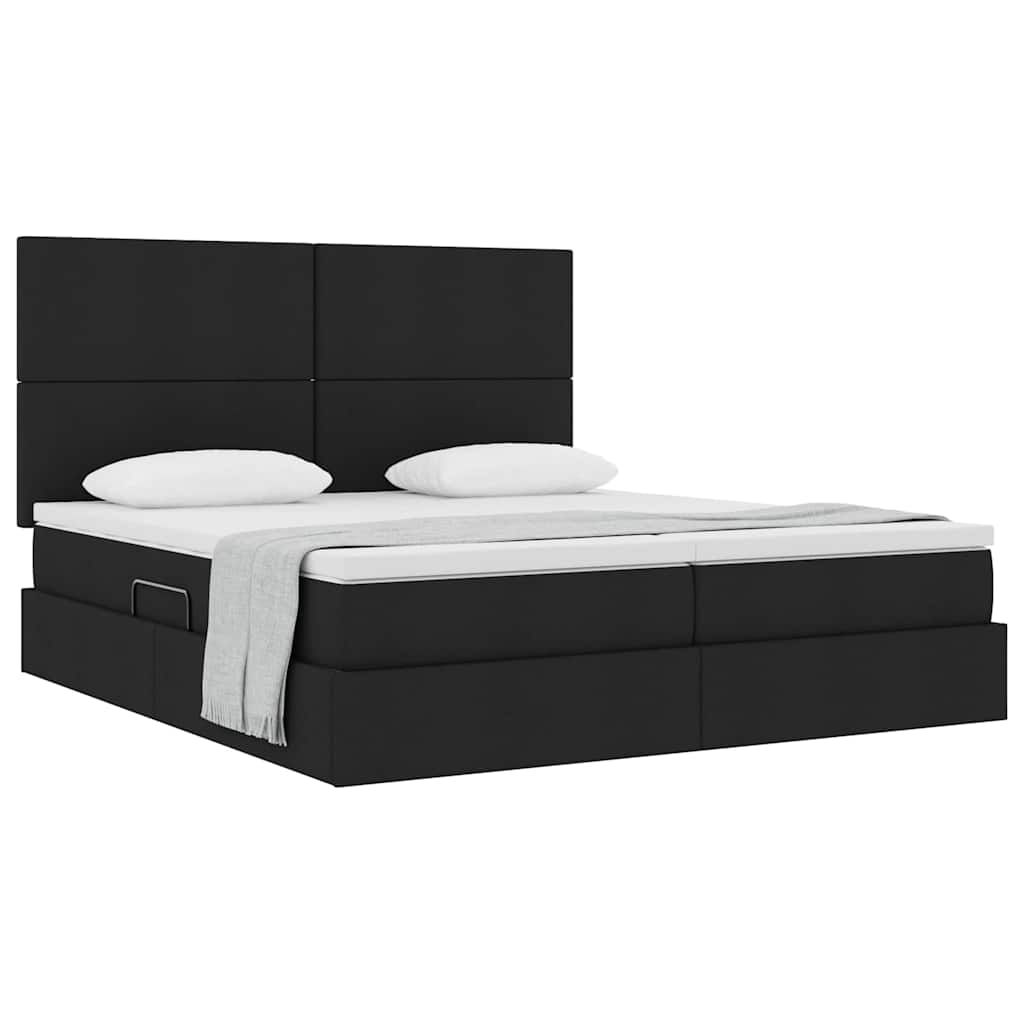 Opslag bed met matras met opslag Zwart 180 x 200 cm Nep Leer