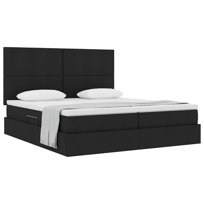 Opslag bed met matras met opslag Zwart 180 x 200 cm Nep Leer