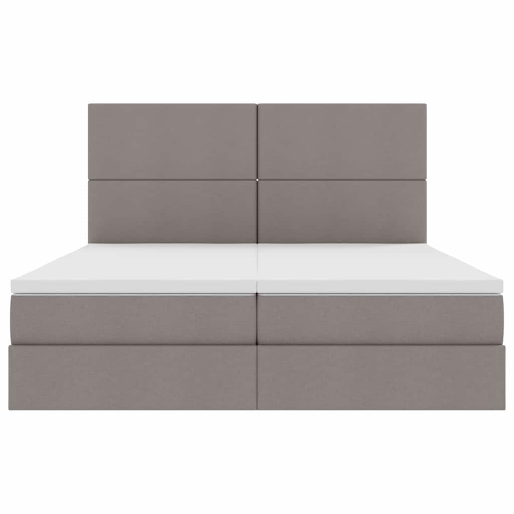 Opslag bed met matras met opslag Taupe 180 x 200 cm Nep Leer