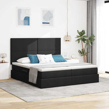 Opslag bed met matras met opslag Zwart 200 x 200 cm Nep Leer