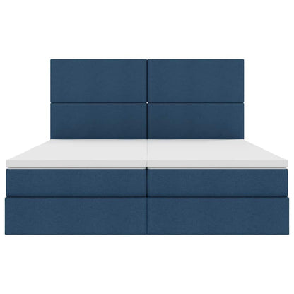 Opslag bed met matras met opslag Blauw 200 x 200 cm Nep Leer