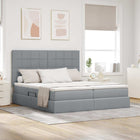 Storage Bed with Mattress Light Grey 180 x 200 cm Faux Leather