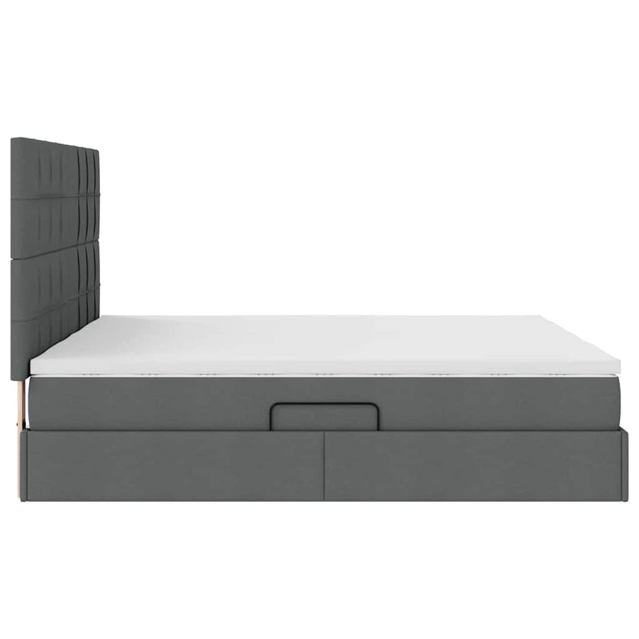 Opslag bed met matras Donkergrijs 180 x 200 cm Nep Leer