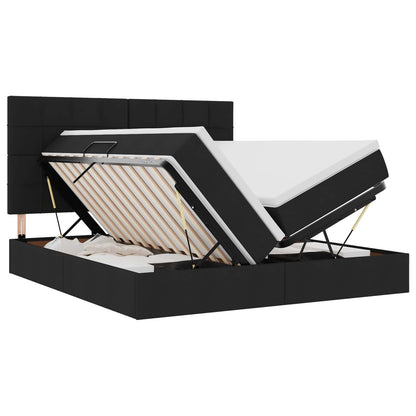 Opslag bed met matras met opslag Zwart 180 x 200 cm Nep Leer