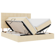 Opslag bed met matras met opslag Crème 180 x 200 cm Nep Leer