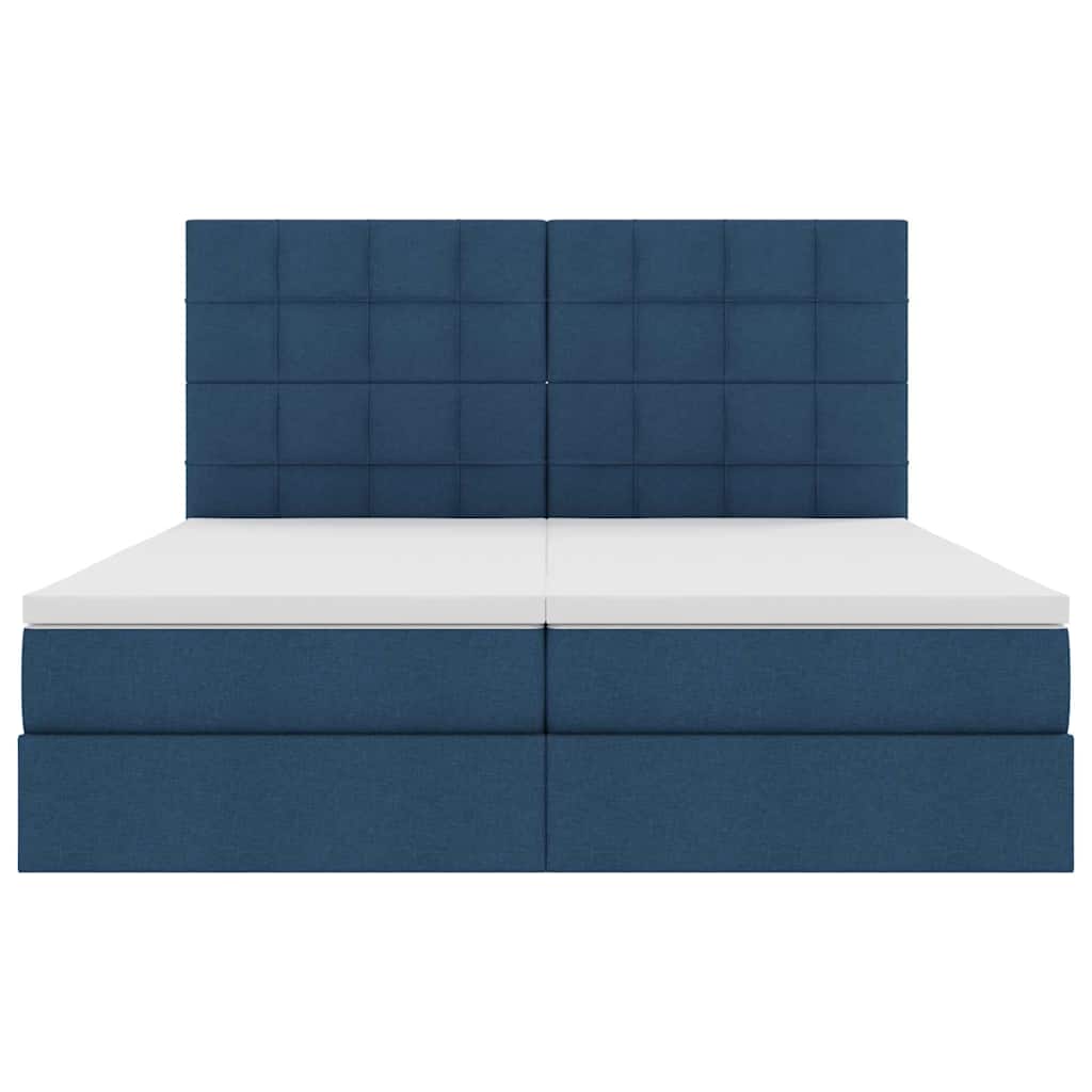Opslag bed met matras met opslag Blauw 180 x 200 cm Nep Leer