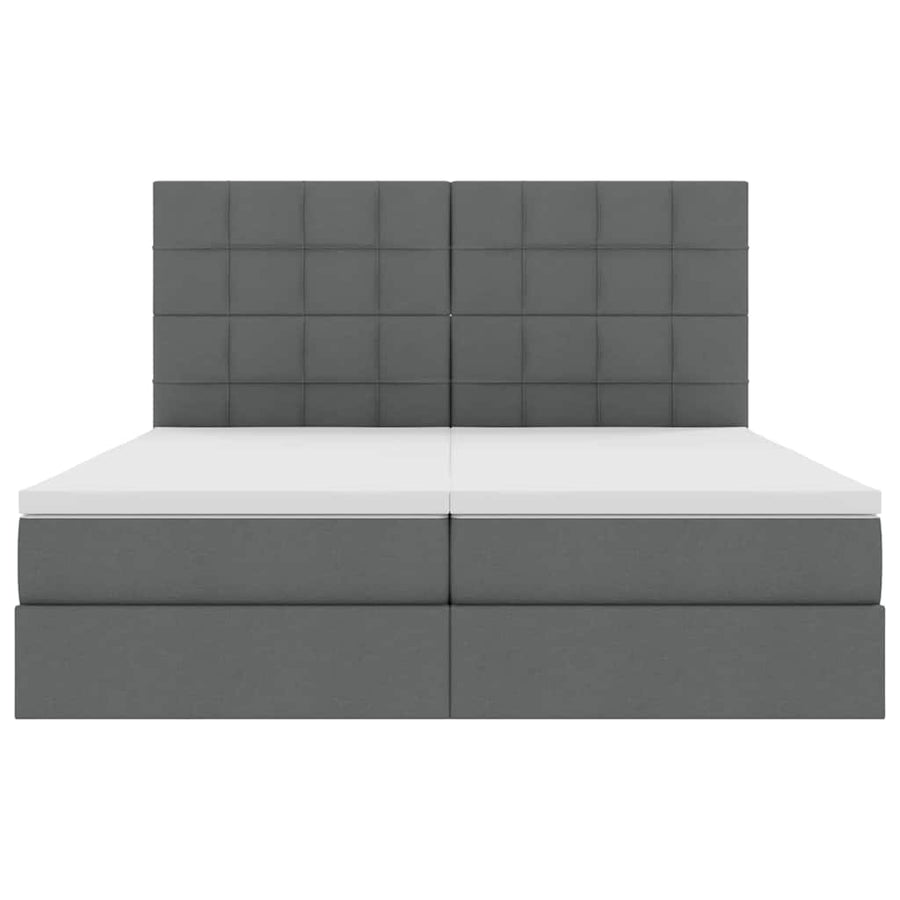 Opslag bed met matras Donkergrijs 200 x 200 cm Nep Leer