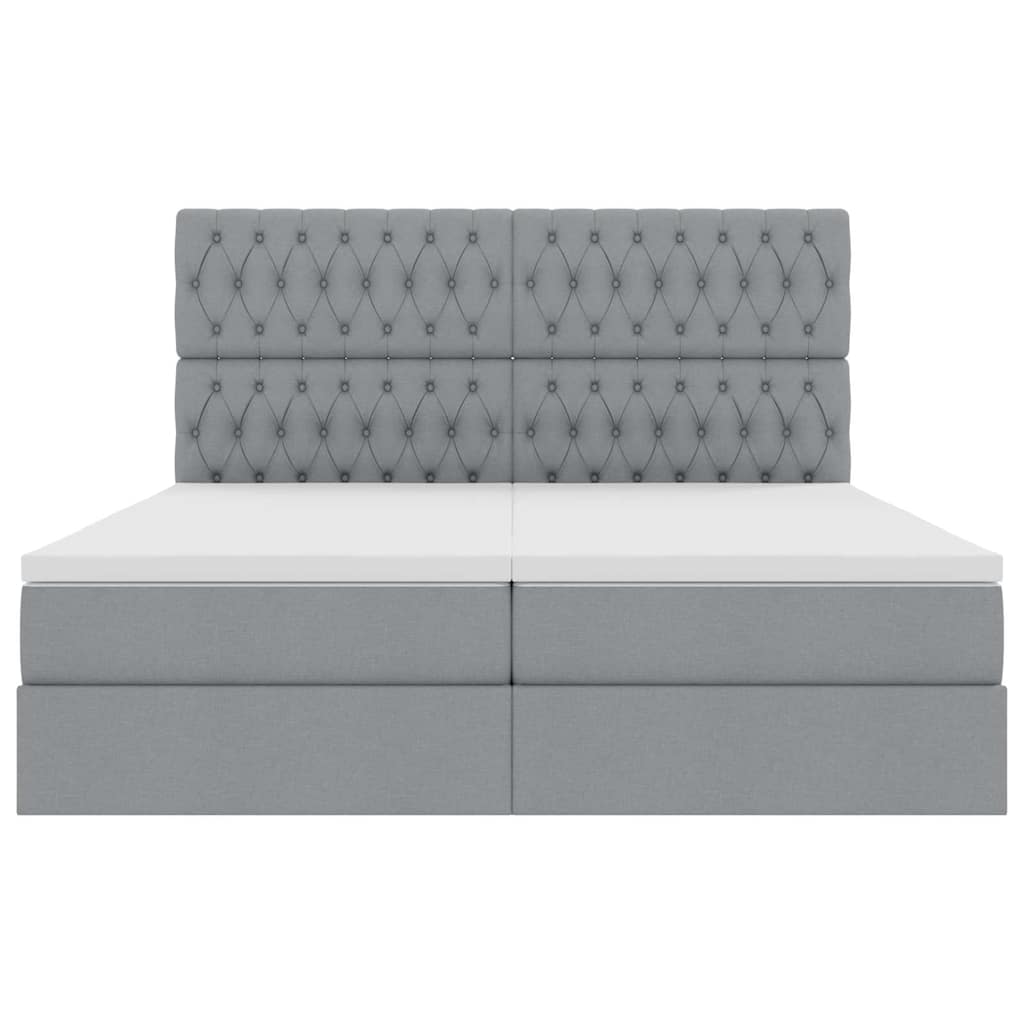 Opslag bed met matras Lichtgrijs 180 x 200 cm Nep Leer