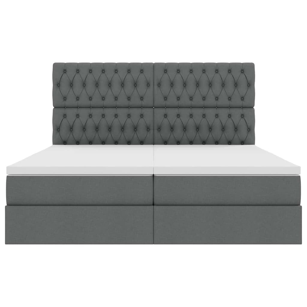 Opslag bed met matras Donkergrijs 180 x 200 cm Nep Leer