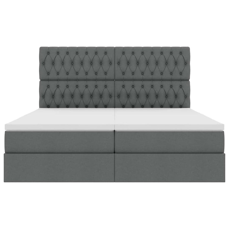 Opslag bed met matras Donkergrijs 180 x 200 cm Nep Leer