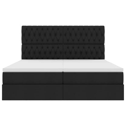 Opslag bed met matras met opslag Zwart 180 x 200 cm Nep Leer
