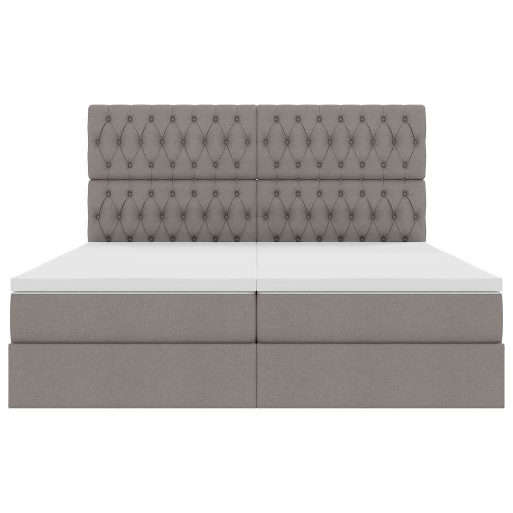Opslag bed met matras met opslag Taupe 180 x 200 cm Nep Leer