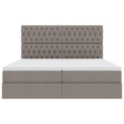 Opslag bed met matras met opslag Taupe 180 x 200 cm Nep Leer