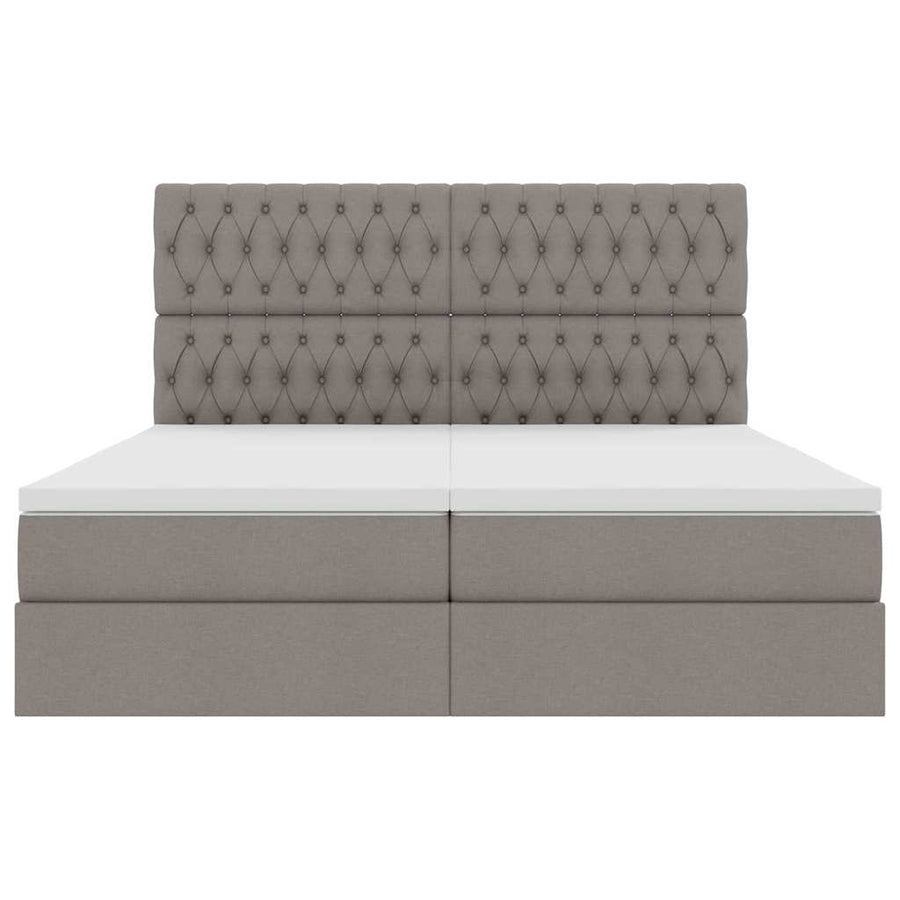 Opslag bed met matras met opslag Taupe 180 x 200 cm Nep Leer