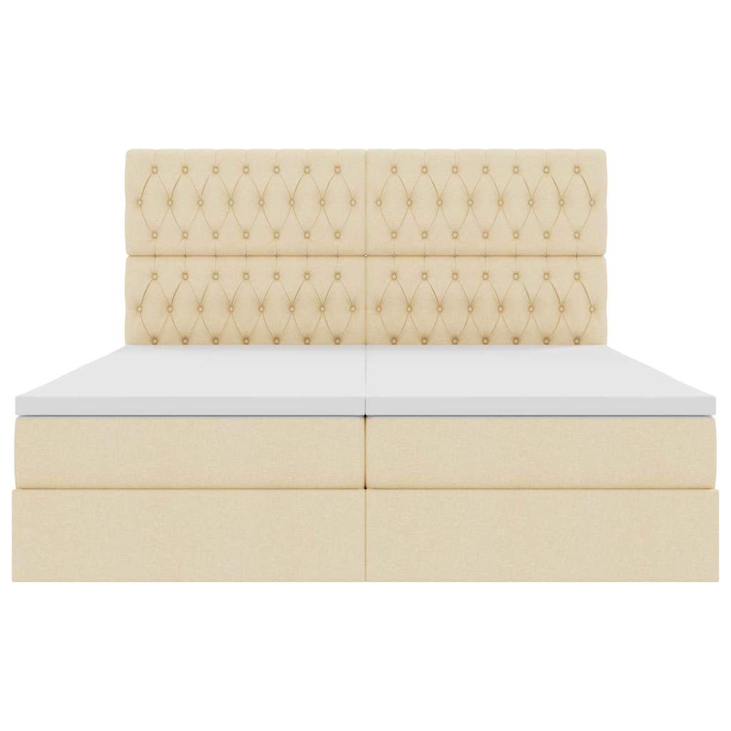 Opslag bed met matras met opslag Crème 180 x 200 cm Nep Leer